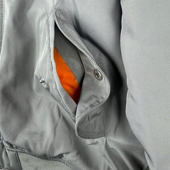 RQRD Men's Grey Quilted Orange Lined Pilot Flight Bomber Jacket US S - Picture 7 of 11